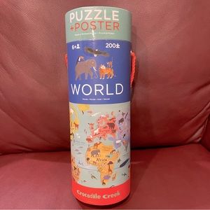 🆕CROCODILE CREEK 200 Piece WORLD PUZZLE includes poster